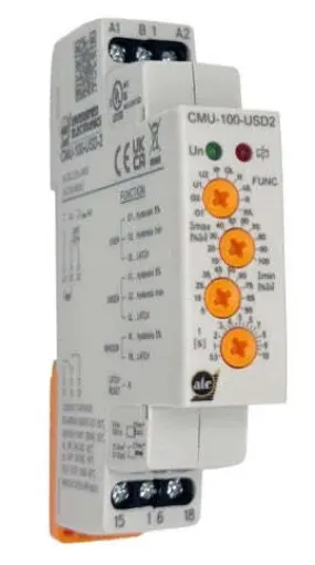 Picture of ATC Diversified Electronics CMU100USD2 2A DIN rail mounted Multifunction Current Monitoring Relay